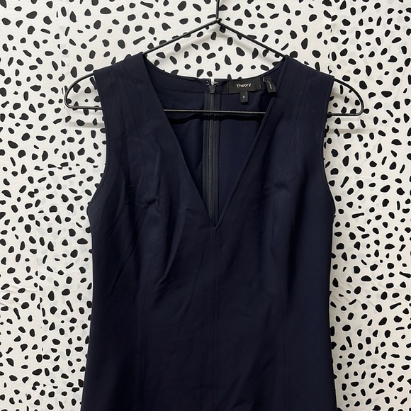 Theory Navy Blue Fit & Flare Dress - Picture 2 of 6